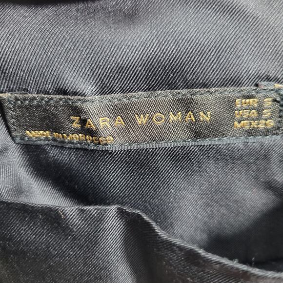 Zara Women 100% Silk Black, Gray & Red Top Size S 12223-0540 - Picture 4 of 6